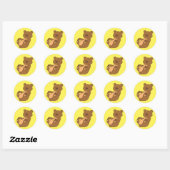 Sticker Rond Cube d'ours Brown (Feuille)