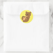 Sticker Rond Cube d'ours Brown (Sac)