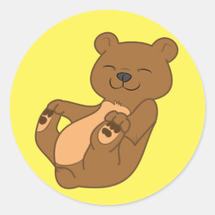 Sticker Rond Cube d'ours Brown