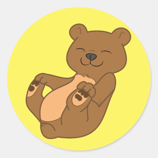 Sticker Rond Cube d'ours Brown (Devant)