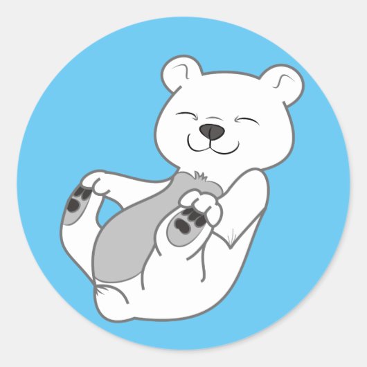 Sticker Rond Cube d'ours polaire (Devant)
