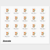 Sticker Rond Cube Fox - baby shower (Feuille)