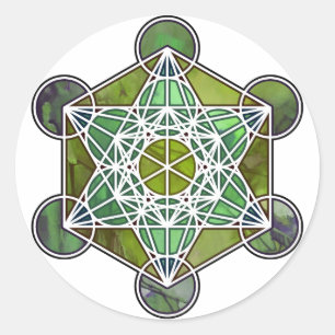 Sticker Rond CubeMétatronVert
