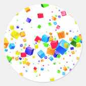 Sticker Rond Cubes colorés 1 (Devant)