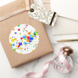 Sticker Rond Cubes colorés 1