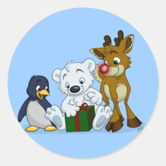 Sticker Rond Cubes de Noël