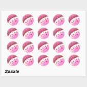 Sticker Rond Cubes et cœurs flottants (Feuille)