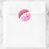 Sticker Rond Cubes et cœurs flottants (Sac)