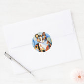 Sticker Rond Cubiste Calico Composition Chat Peinture (Enveloppe)
