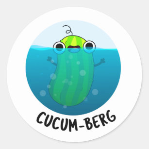 Sticker Rond Cucum-berg Funny Concomber Pun