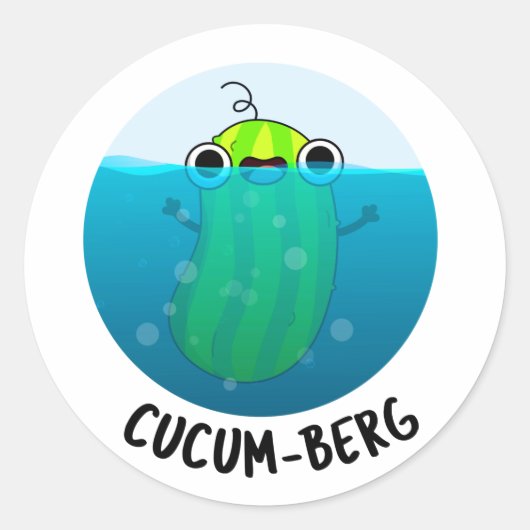 Sticker Rond Cucum-berg Funny Concomber Pun (Devant)