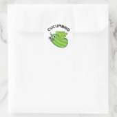Sticker Rond Cucumbird Fundy Veggie Cucumber Pun (Sac)