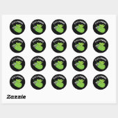 Sticker Rond Cucumbird Funny Veggie Cucumber Pun Dark BG (Feuille)