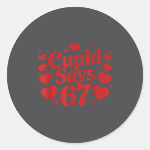 Sticker Rond Cud dit 67 Clever 6-7 Cœurs de la Saint-Valentin 6