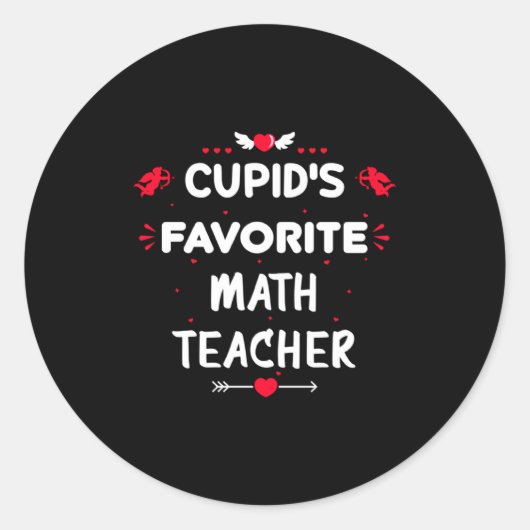 Sticker Rond Cud S Favorite Math Teacher Valentine S Day Man  (Devant)