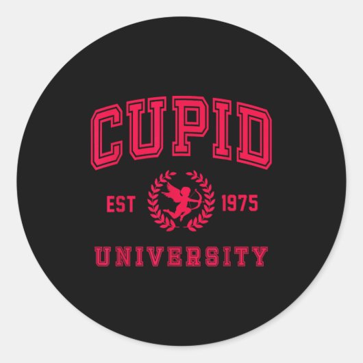 Sticker Rond Cud University Cute Cherub Valentines Day Crest  (Devant)
