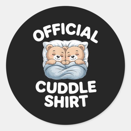 Sticker Rond Cuddle Shirt Cute Teddy Bear Sleepwear  (Devant)