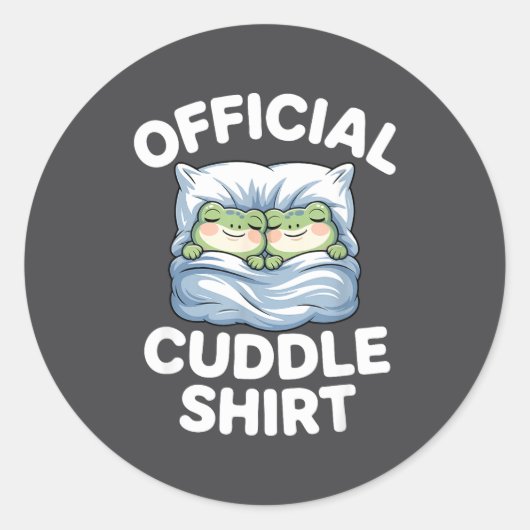 Sticker Rond Cuddle Shirt Funny Cute Frogs Cozy  (Devant)