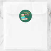 Sticker Rond Cuddly Ginger Cat Snuggle Mode (Sac)