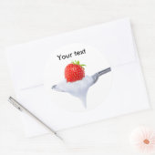 Sticker Rond Cuillère de yaourt à la fraise (Enveloppe)