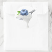 Sticker Rond Cuillère de yaourt aux bleuets (Sac)