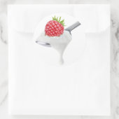 Sticker Rond Cuillère de yaourt de framboise (Sac)