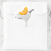 Sticker Rond Cuillère de yaourt de pêche ou d'abricot (Sac)