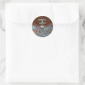 Sticker Rond cuir brun turquoise pays mariage de l'ouest (Sac)