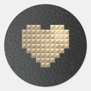 Sticker Rond cuir de coeur numérique