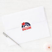 STICKER ROND CUIR / DRAPEAU ARC-EN-CIEL BD (Enveloppe)