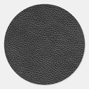 Sticker Rond Cuir noir Faux