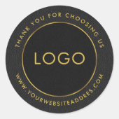 Sticker Rond Cuir vintage noir et gris foncé (Devant)