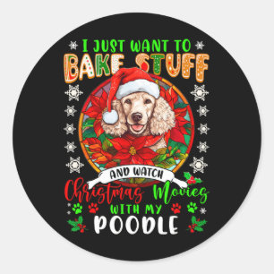 Sticker Rond Cuire Des Stups Et Regarder Des Films De Noël Avec