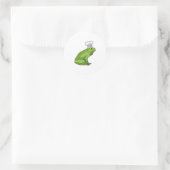 Sticker Rond Cuire la grenouille avec casquette (Sac)