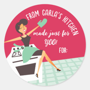 Sticker Rond Cuisine à cuisine four à la maison de la cuisine d