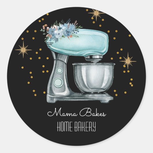 Sticker Rond Cuisine à l'aquarelle Baker Chef pâtisserie (Devant)