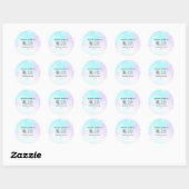 Sticker Rond Cuisine Abstraite couleur bleu et violet (Feuille)