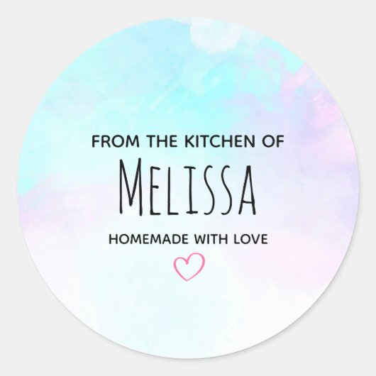 Sticker Rond Cuisine Abstraite couleur bleu et violet (Devant)