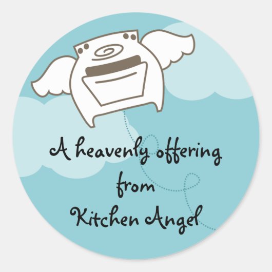 Sticker Rond cuisine ange volant four cuisinière cuisine cuisso (Devant)