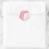 Sticker Rond Cuisine Angle rose Gâteau Slice Cuisine Retro Dess (Sac)