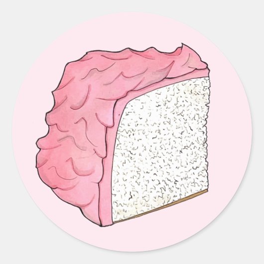 Sticker Rond Cuisine Angle rose Gâteau Slice Cuisine Retro Dess (Devant)