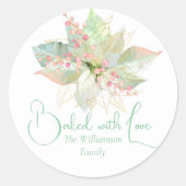 Sticker Rond Cuisiné avec amour Noël Cookie Pastel Floral (Devant)