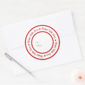 Sticker Rond Cuisiné Avec Amour Traitez Rouge Brillant Glam Mod (Enveloppe)