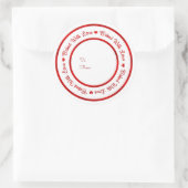 Sticker Rond Cuisiné Avec Amour Traitez Rouge Brillant Glam Mod (Sac)