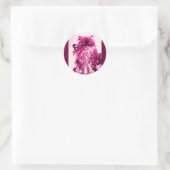 Sticker Rond CUISINE AVEC ROSES, Rose Fuchsia Blanc (Sac)