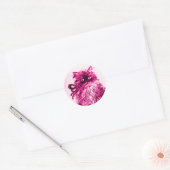 Sticker Rond CUISINE AVEC ROSES, Rose Fuchsia Blanc (Enveloppe)