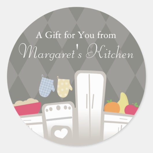 Sticker Rond cuisine blanche pâte de fruit emballage de la boul (Devant)