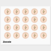 Sticker Rond Cuisine boulangerie Chef Rustique Blush Rose (Feuille)