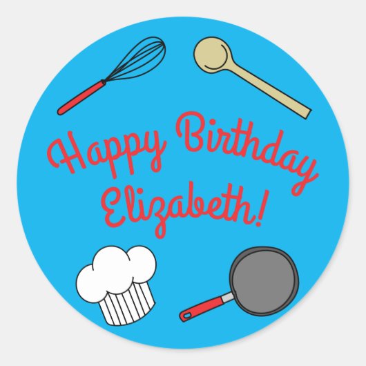 Sticker Rond Cuisine Chef Cuisine Enfants 1er anniversaire (Devant)