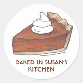 Sticker Rond Cuisine Citrouille Pie Slice Thanksgiving (Devant)